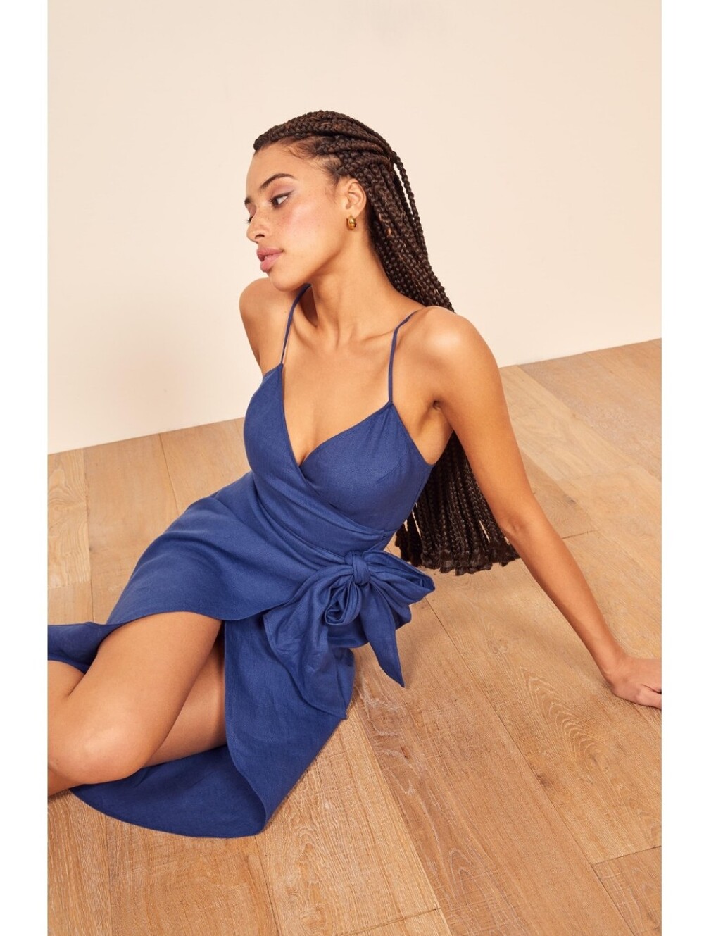Refomation Court Dress In Royal Blue